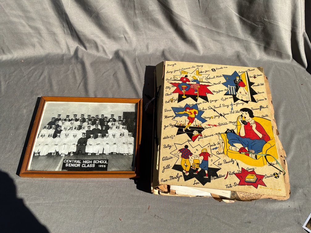 Framed 1955 Central High School Class Photo and Scrapbook