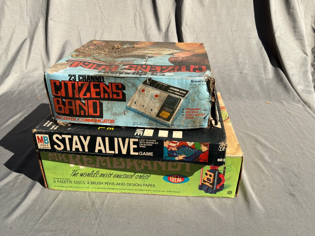 Stay Alive Game, Mr. Rembrandt Toy, and CB Communicator
