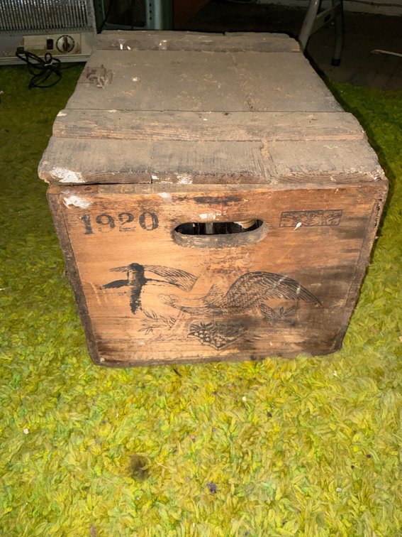 Anheuser-Busch Wooden Bottle Crate with Amber Glass Bottles
