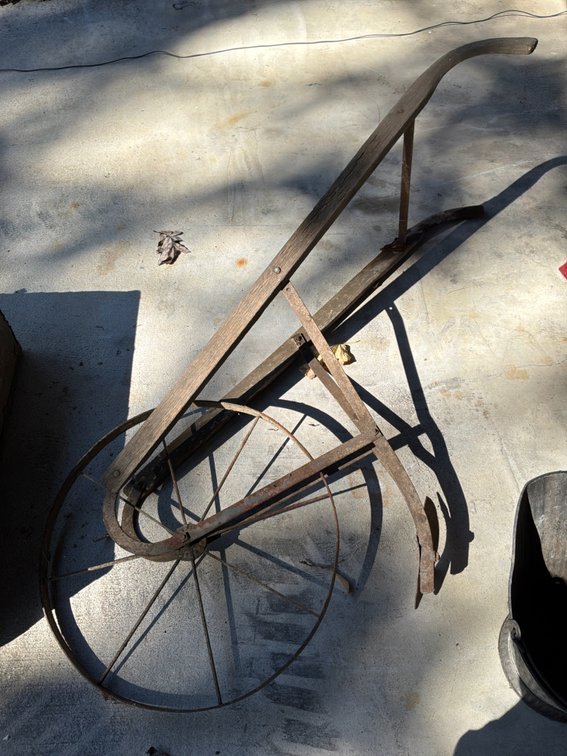 Manual High-Wheel Push Cultivator with Wooden Handles