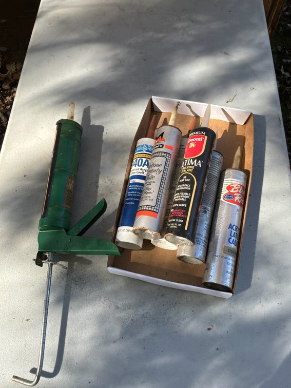 Steel Caulking Gun with Caulk and Sealant Tubes