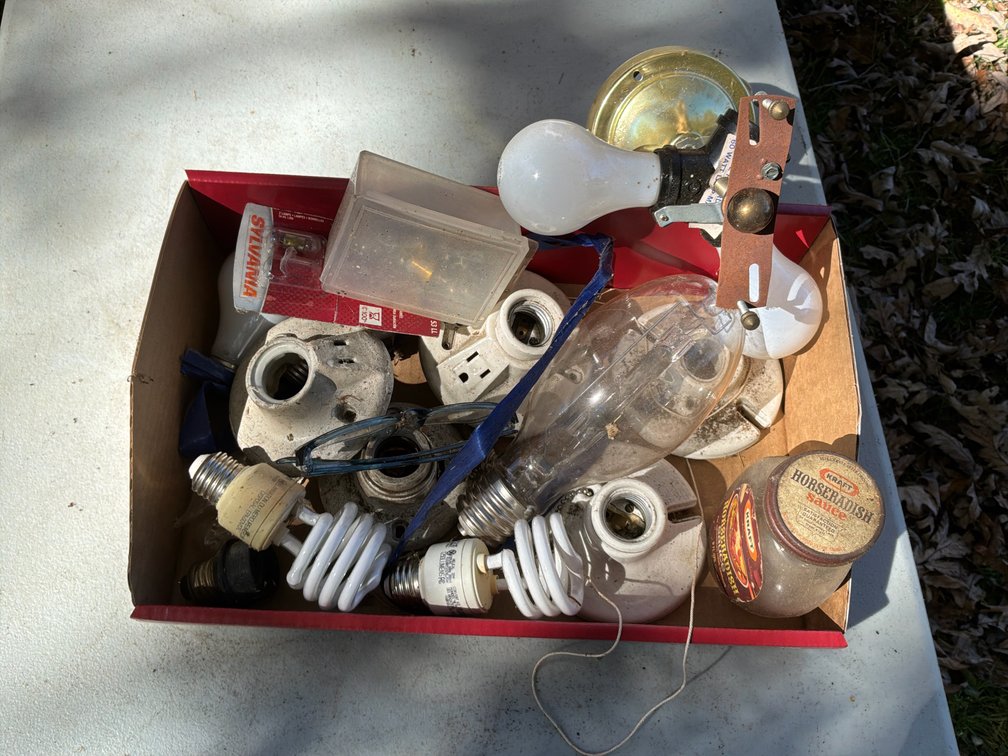 Ceramic Light Sockets, Light Bulbs, Glass Jar, and More