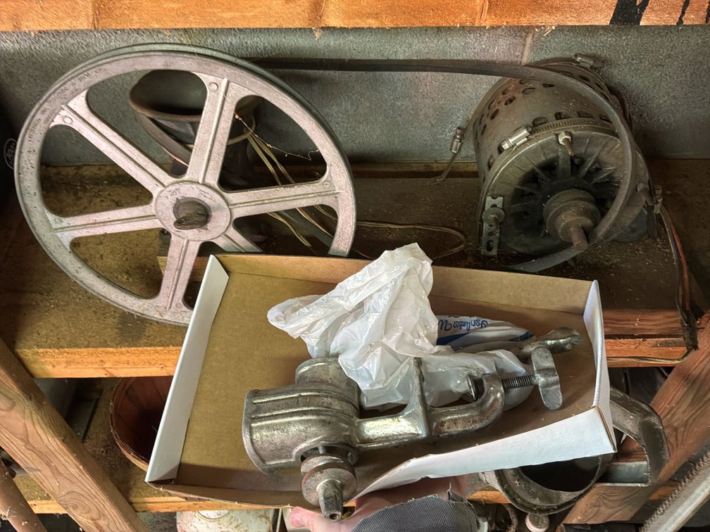 Food Grinder and Electric Motor Pulley Assembly