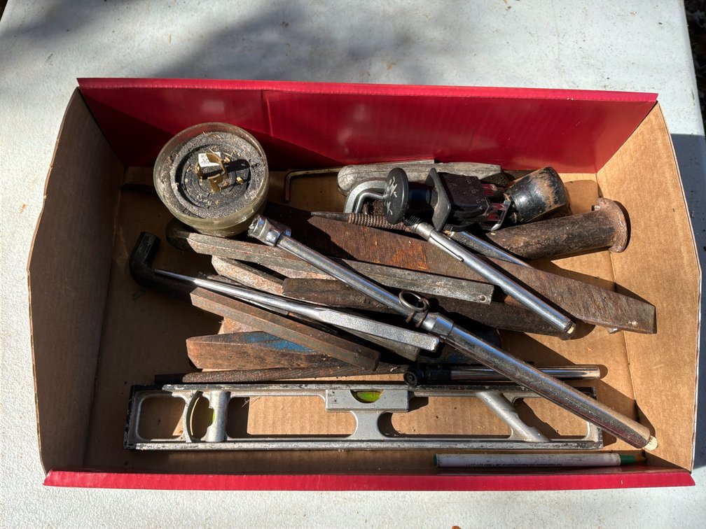 Torpedo Level, Cold Chisels, Steel Files, and Hand Tools