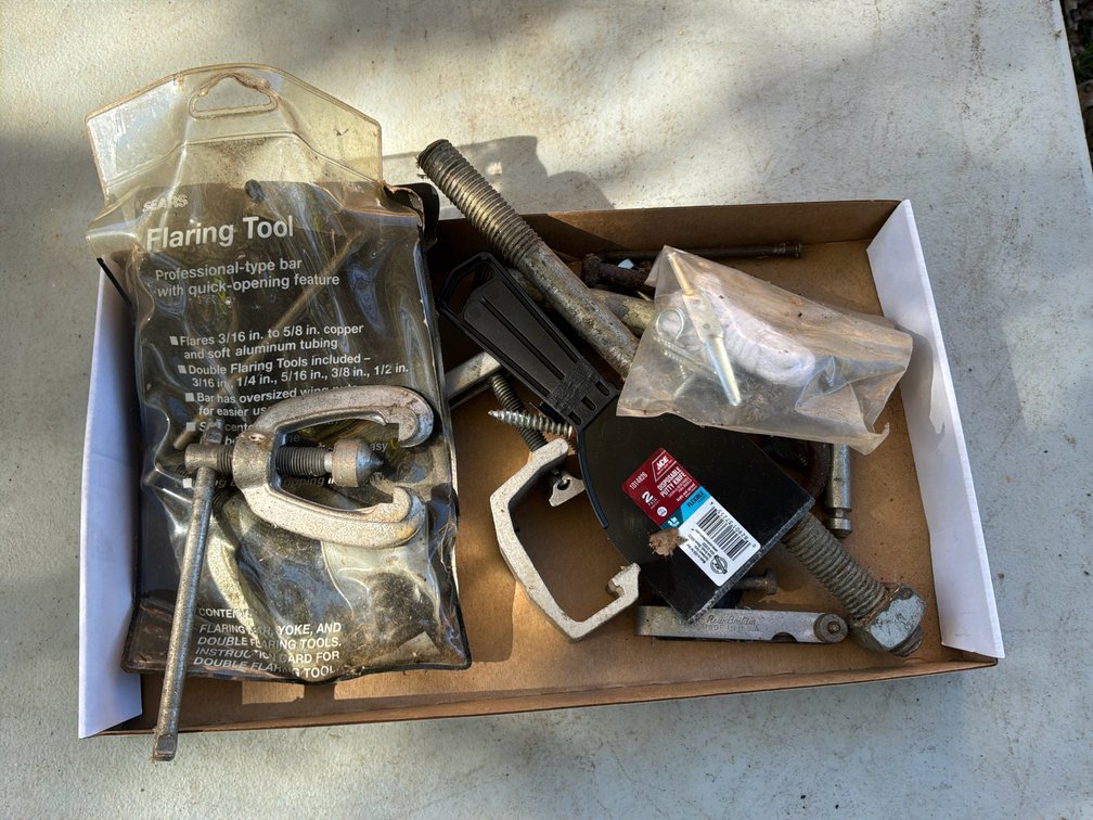 Flaring Tool, Putty Knife, Clamps, and Hardware