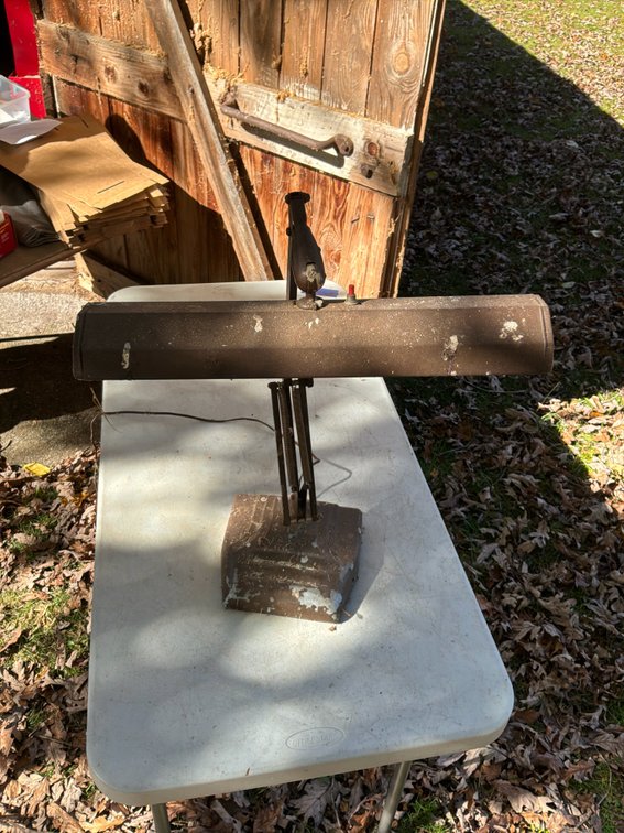 Brown Metal Articulated Fluorescent Desk Lamp