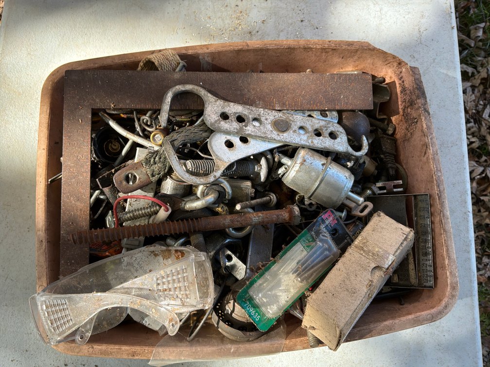 Framing Square, Lockout Hasp, Safety Glasses, and Hardware