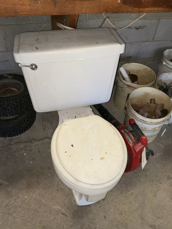 Two-Piece White Ceramic Toilet with Tank and Seat