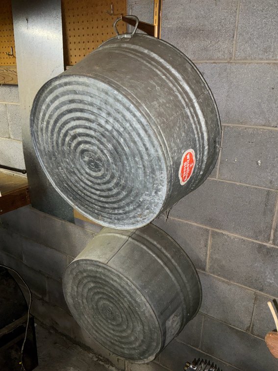 Wheeling Steel Galvanized Metal Wash Tubs