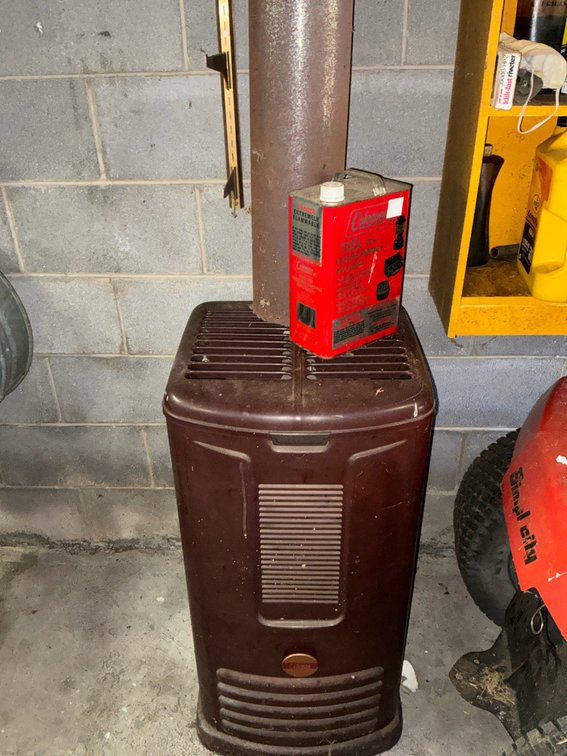 Coleman Metal Space Heater and 1-Gallon Fuel Can