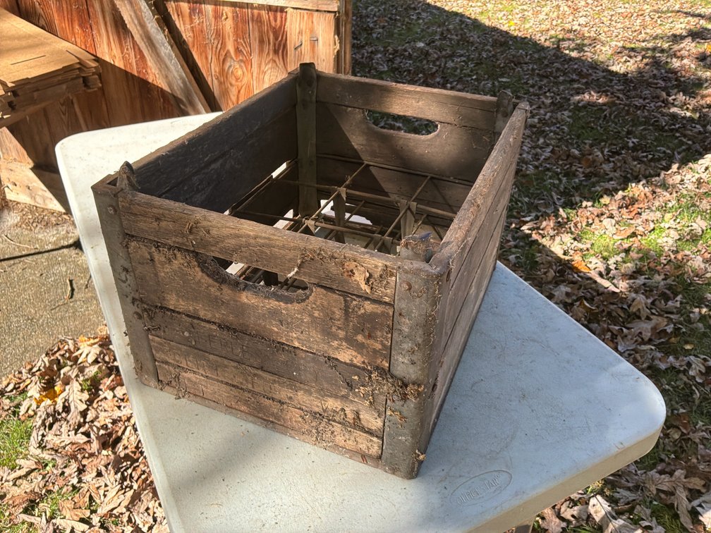 Peerless Dairy Wooden Bottle Crate