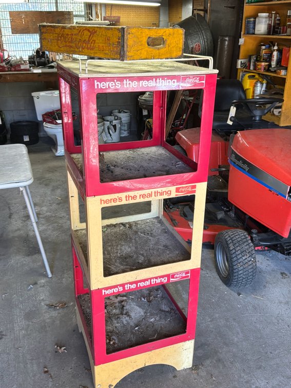 Coca-Cola Tiered Display Rack and Wooden Crate