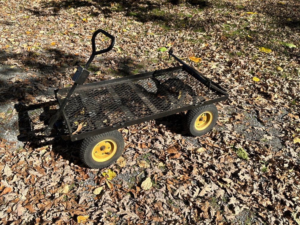 Steel Mesh Utility Cart with Pneumatic Tires