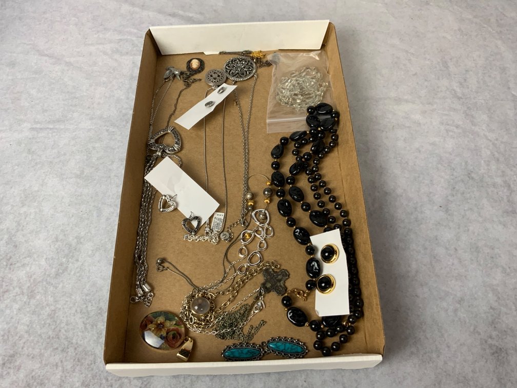 Costume Jewelry Lot in Tray