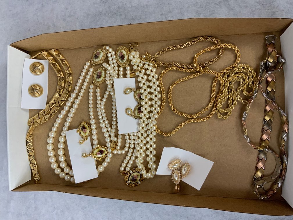 Costume Jewelry with Faux Pearls