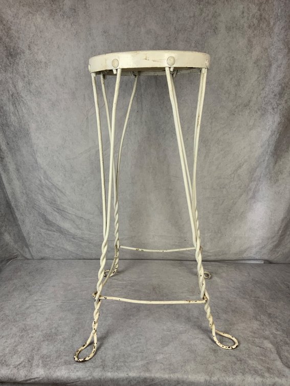 Metal Stool with Wood Top