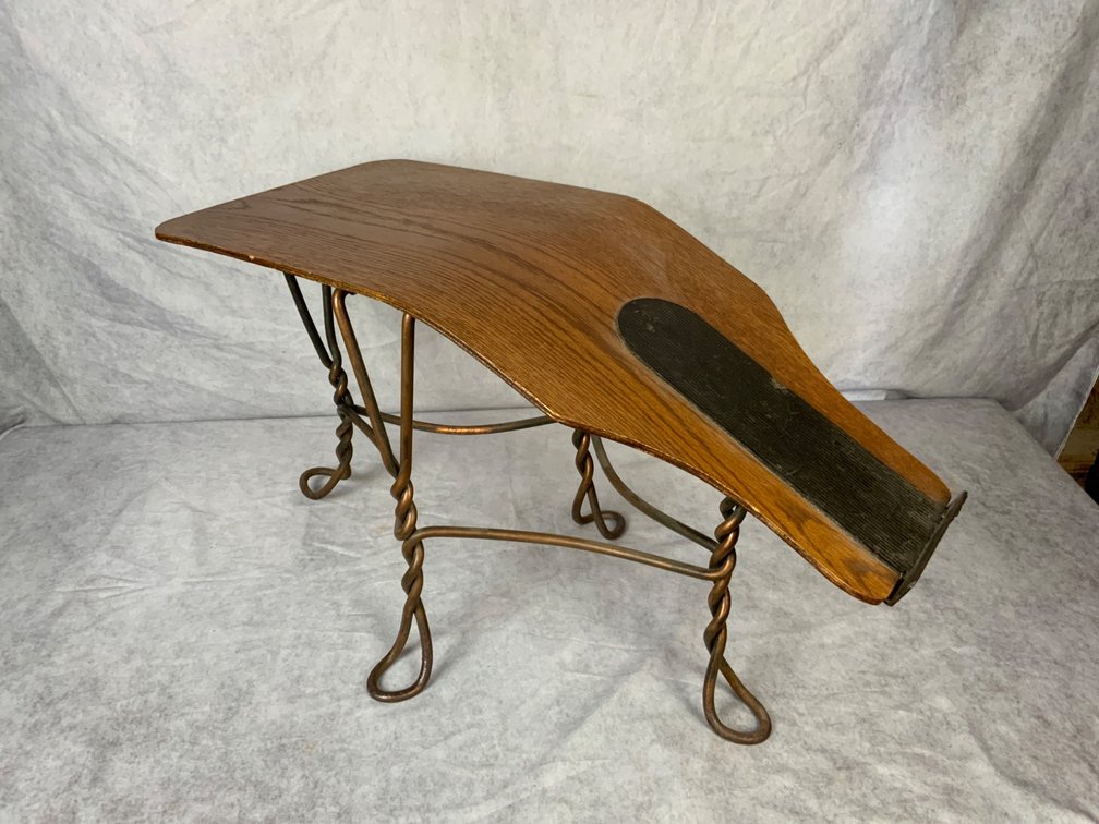 Shoe Shine Foot Rest with Twisted Metal Legs
