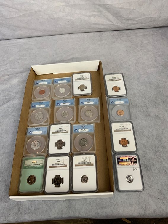 Certified U.S. Coins in Protective Cases