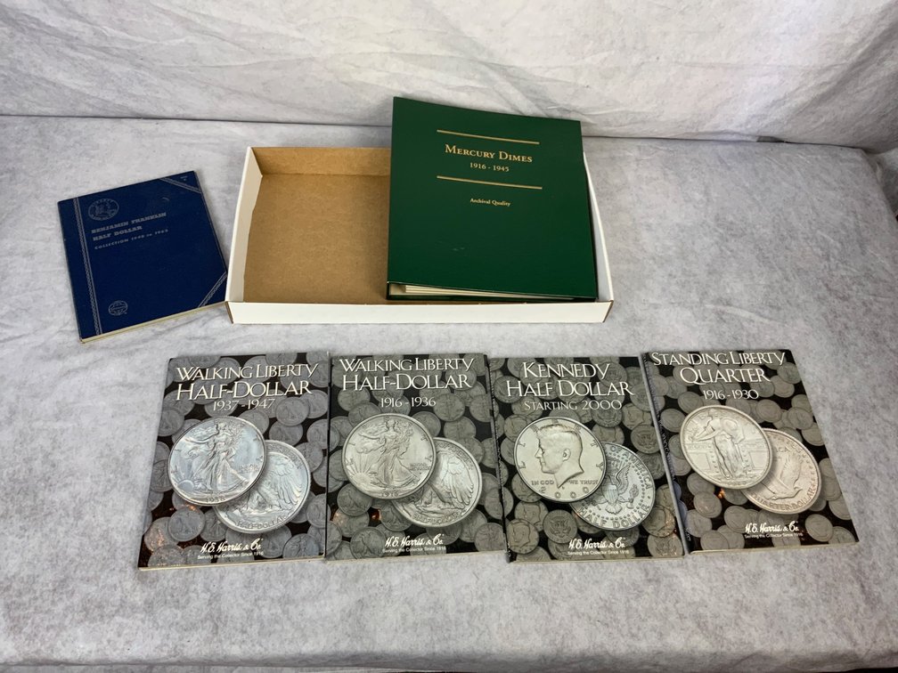 Empty Coin Collection Books and Box