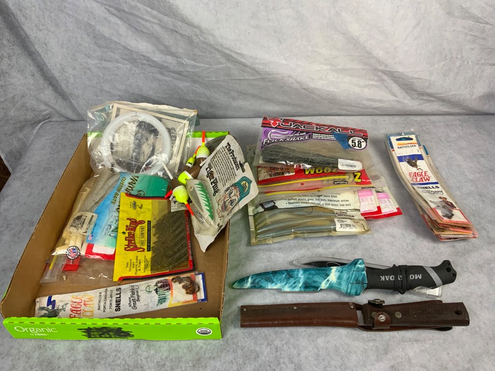 Fishing Tackle and Two Knives