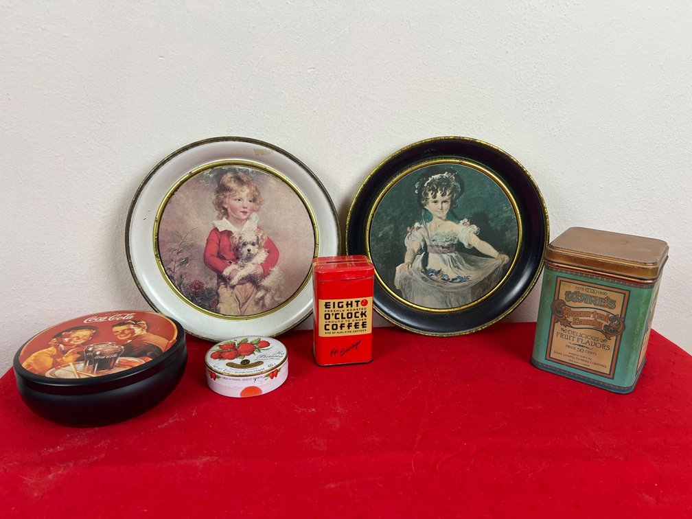 Decorative Tins and Collectible Plates Lot