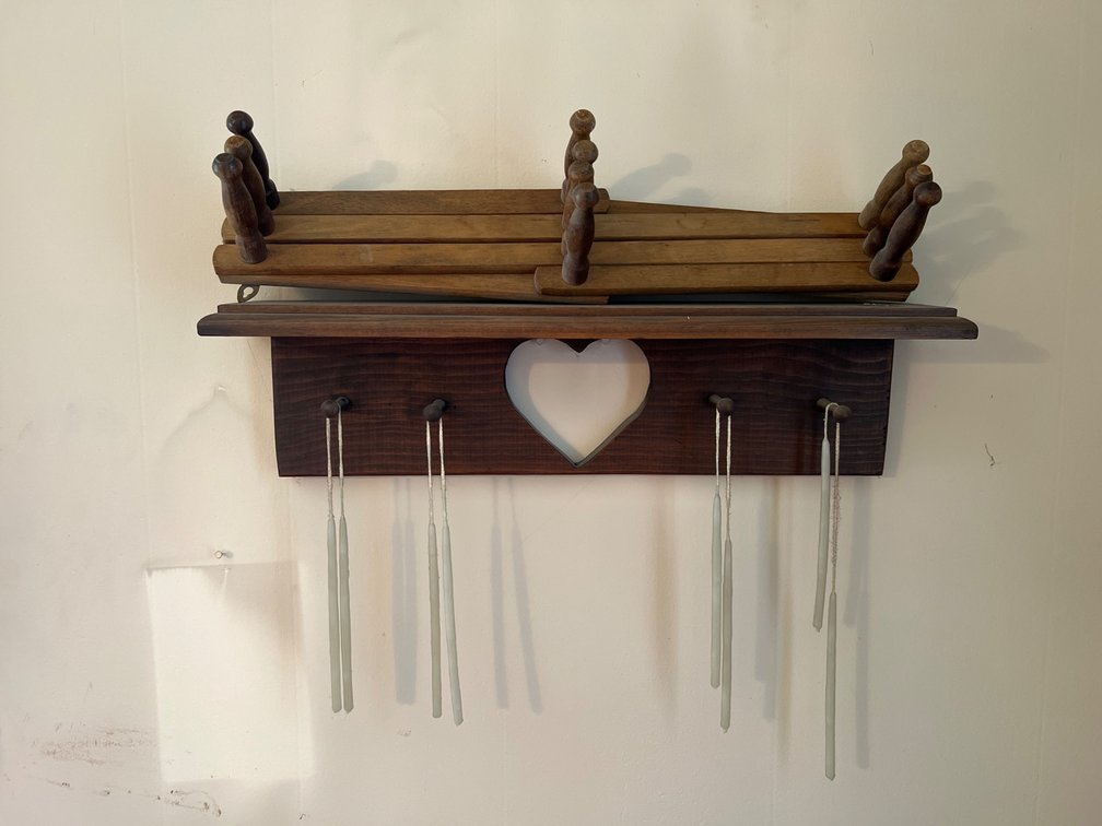 Wall-Mounted Rack with Heart Cutout