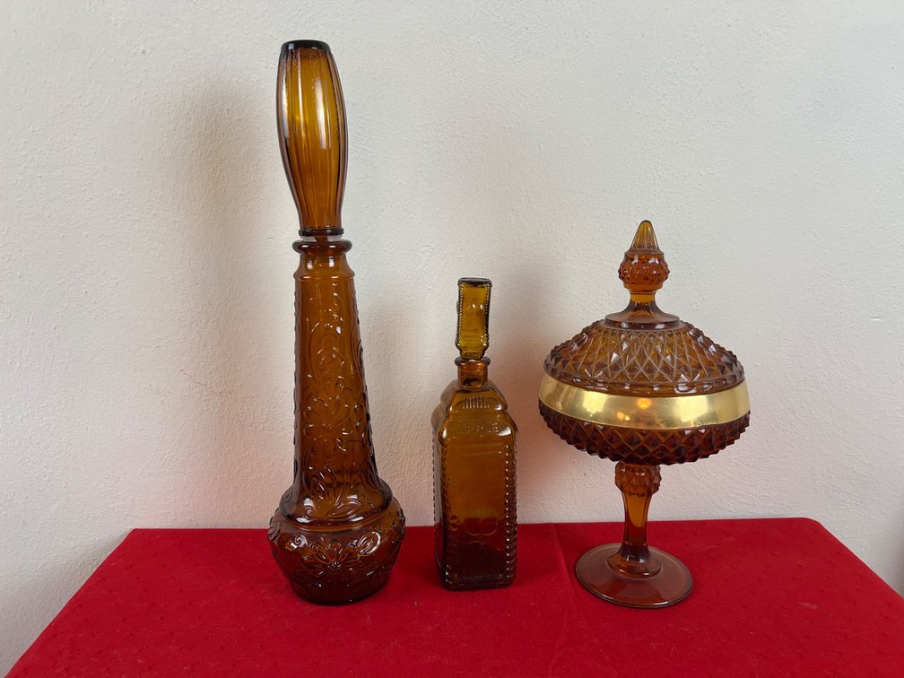 Amber Glass Decorative Vessels, Portugal