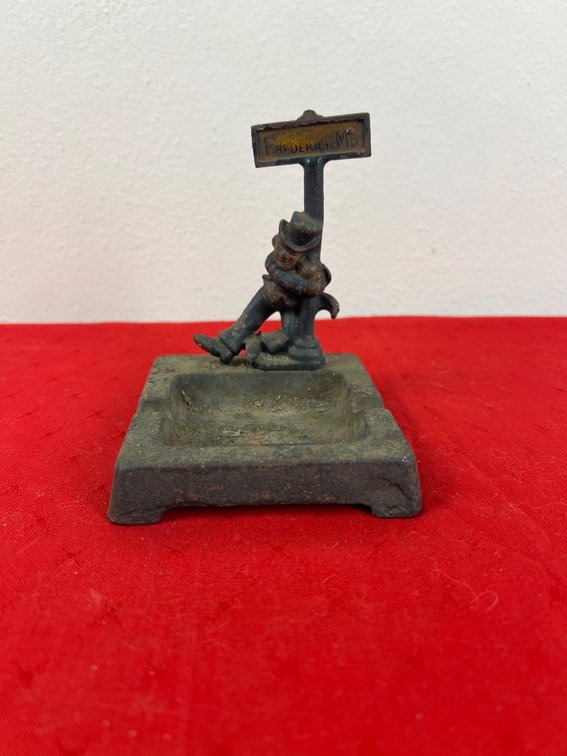 Wilton Cast Iron Ashtray with Figurine