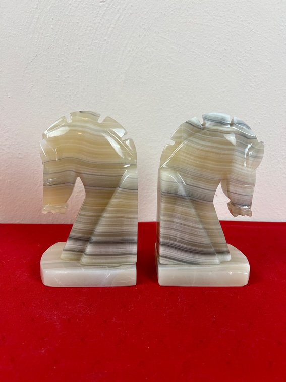Onyx Horse Head Bookends