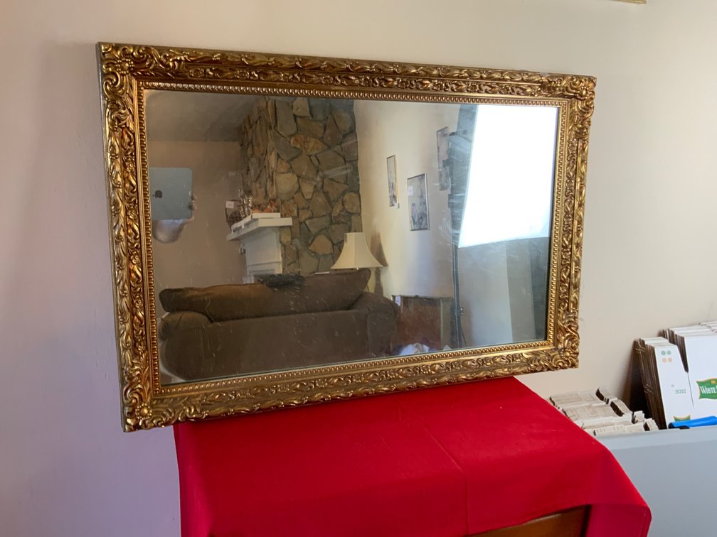 Gilded Wood Framed Mirror, 24 x 36 Inches