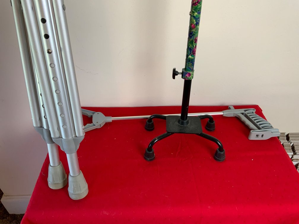 Adjustable Crutches, Quad Cane, and Reacher