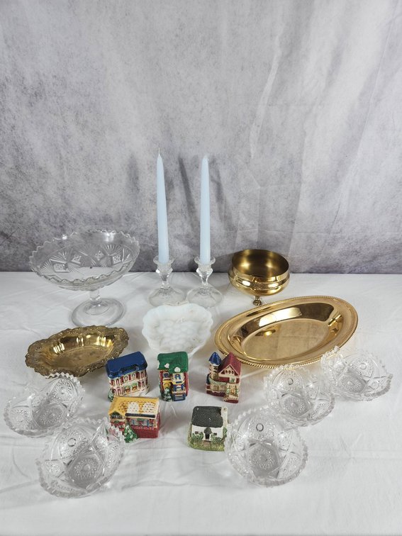 Gold-Plated Trays, Glassware, and Napkin Holders