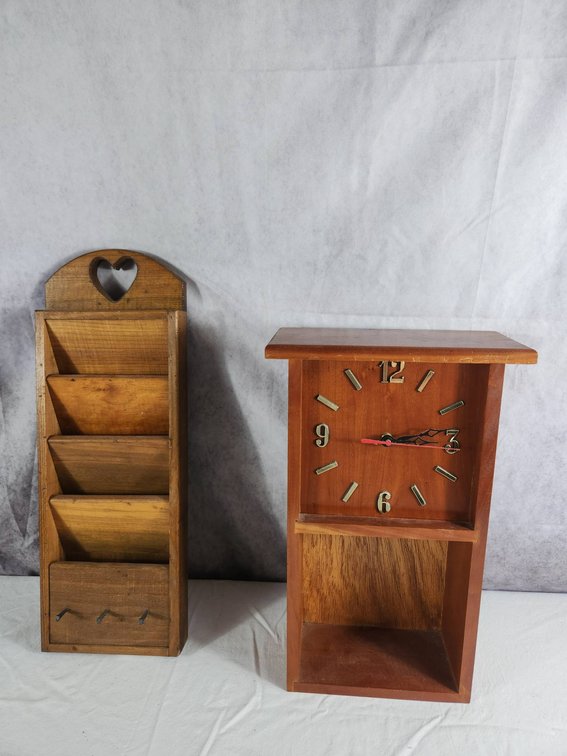 Wooden Mail Slot and Handmade Battery Clock