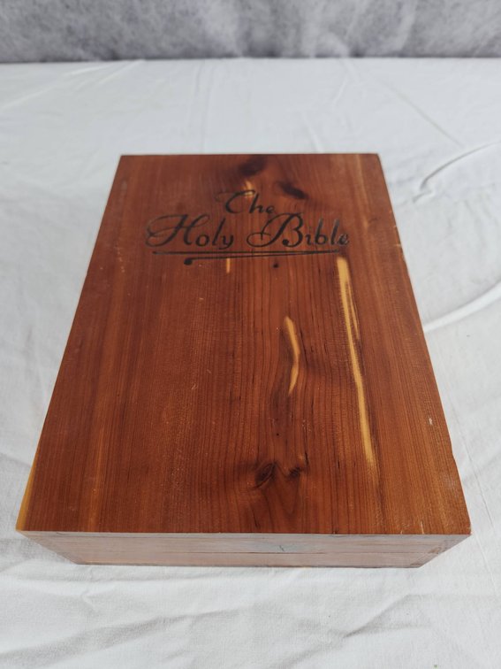 Wooden Box with Memorial Edition Holy Bible