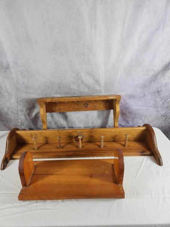 2 Wooden Shelves and Book Holder