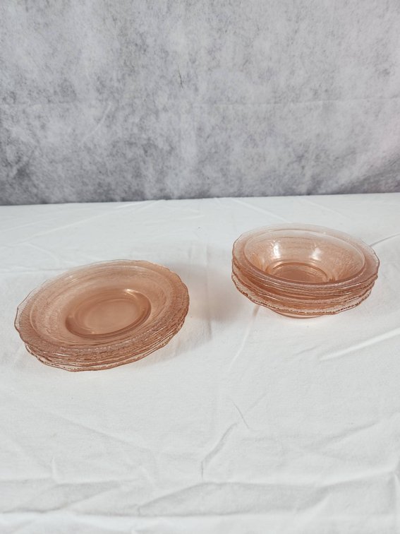 Pink Depression Glass Wild Rose Set