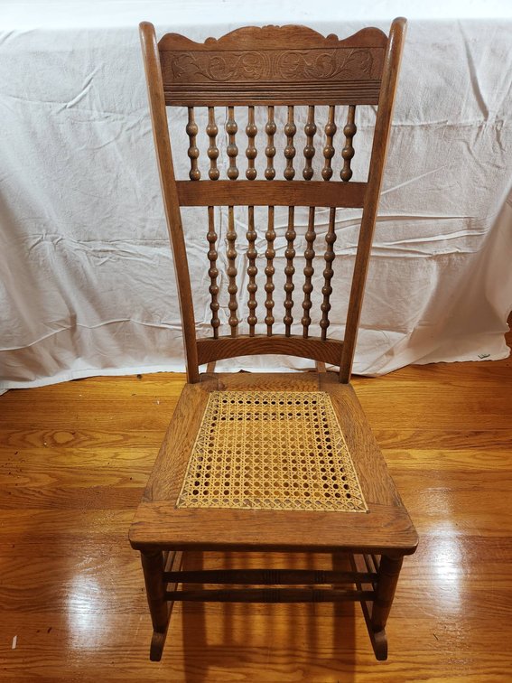 Wooden Rocking Chair with Cane Seat