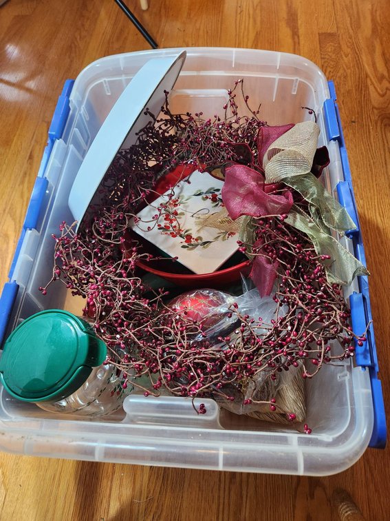 Christmas Decorations Lot with Wreath