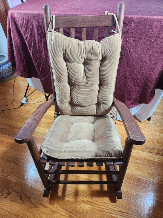 Wooden Rocking Chair with Cushions