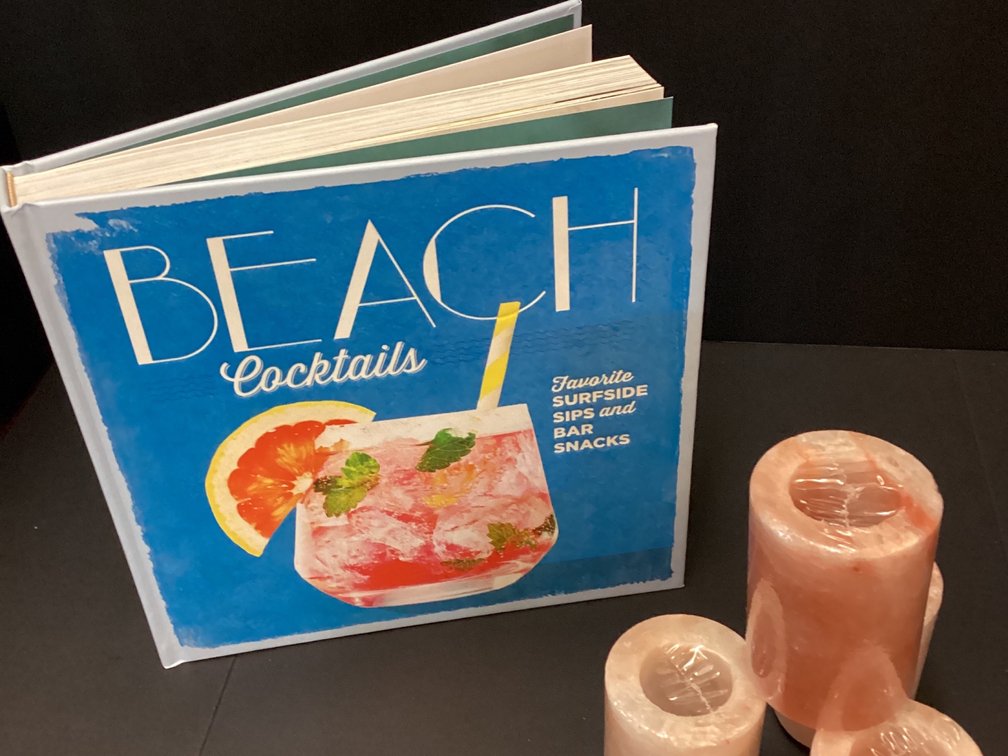 Cocktail book and Himalayan Sea Salt Shot Glasses