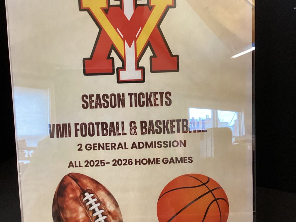VMI 2 season tickets for football and basketball 