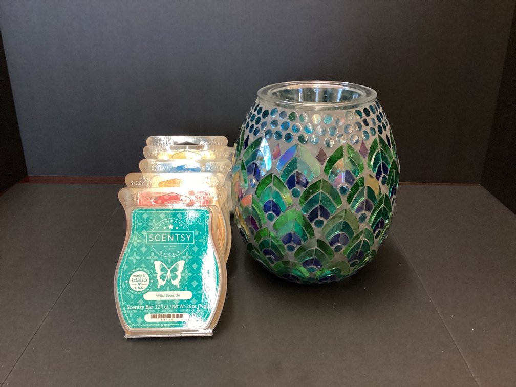 Scentsy “Flaunt Your Feathers” Wax Warmer with wax melts