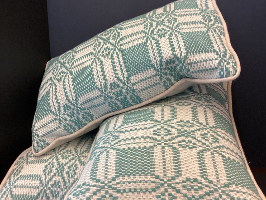 Handwoven pillows by Frances Richardson