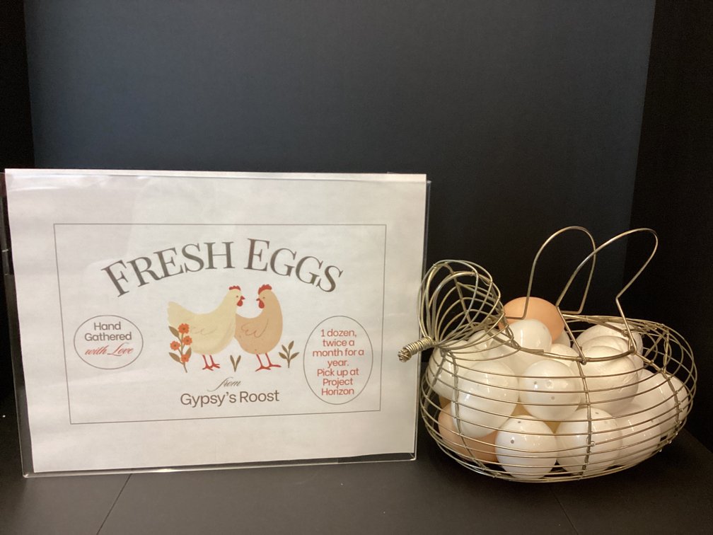 1 dozen fresh eggs twice a month for a year