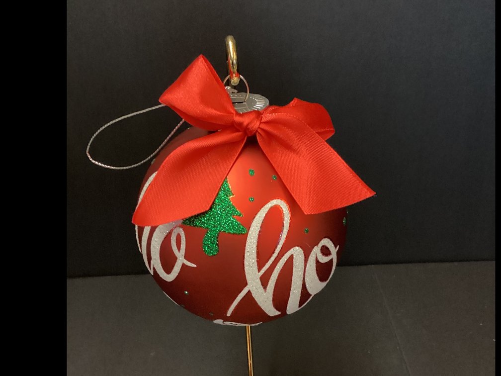 Hand decorated Hohoho Christmas Ball