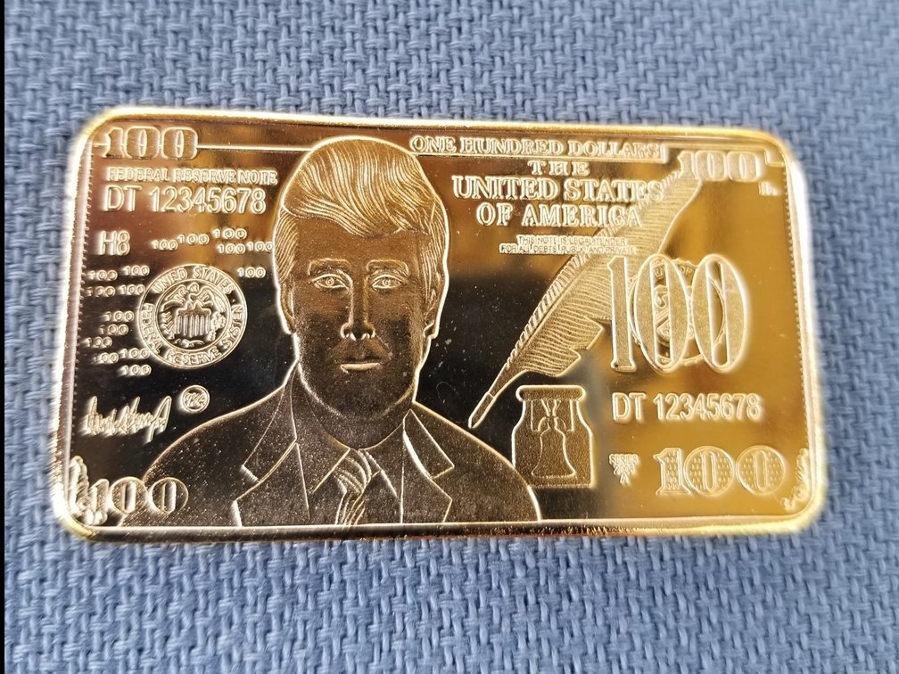 Trump Commemorative 24k Gold Plated Ingot / Bullion 