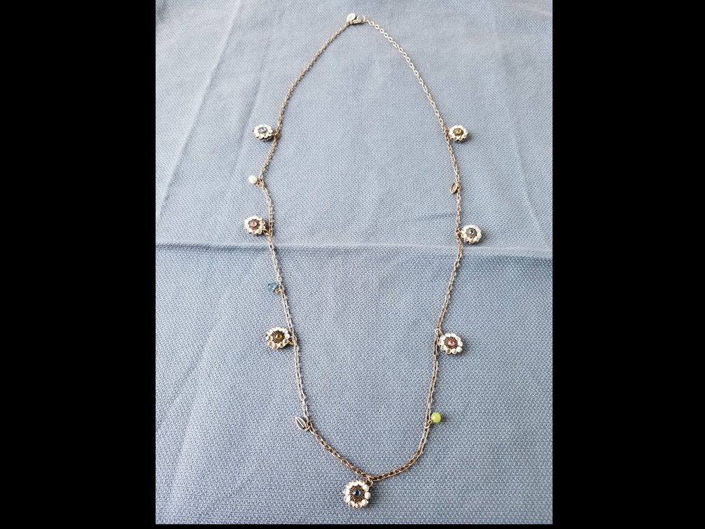 Silver Necklace with Accent Pendants 