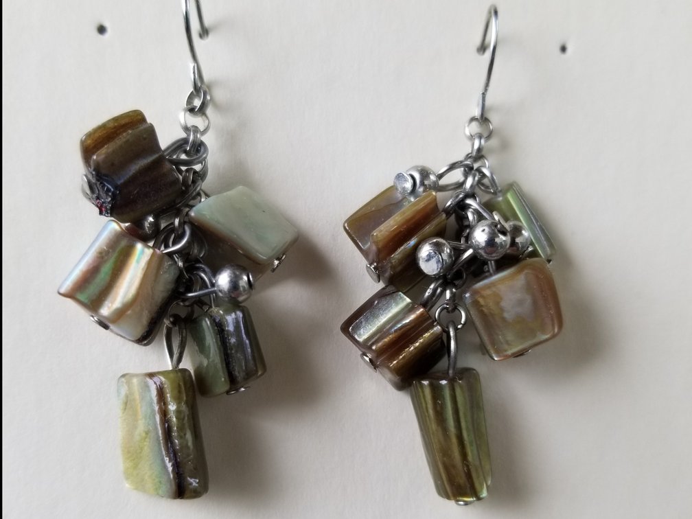 Silver and Stone Form Earrrings