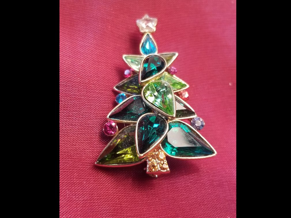 Bejeweled Christmas Tree Brooch