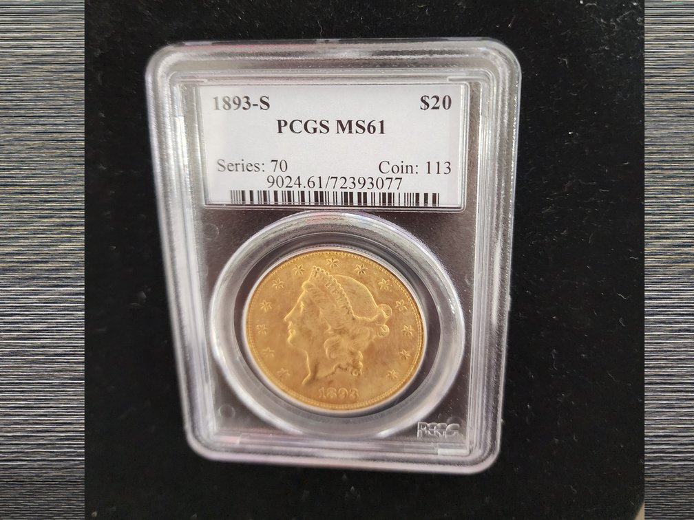 1893 -S Series 70  twenty dollar gold piece
